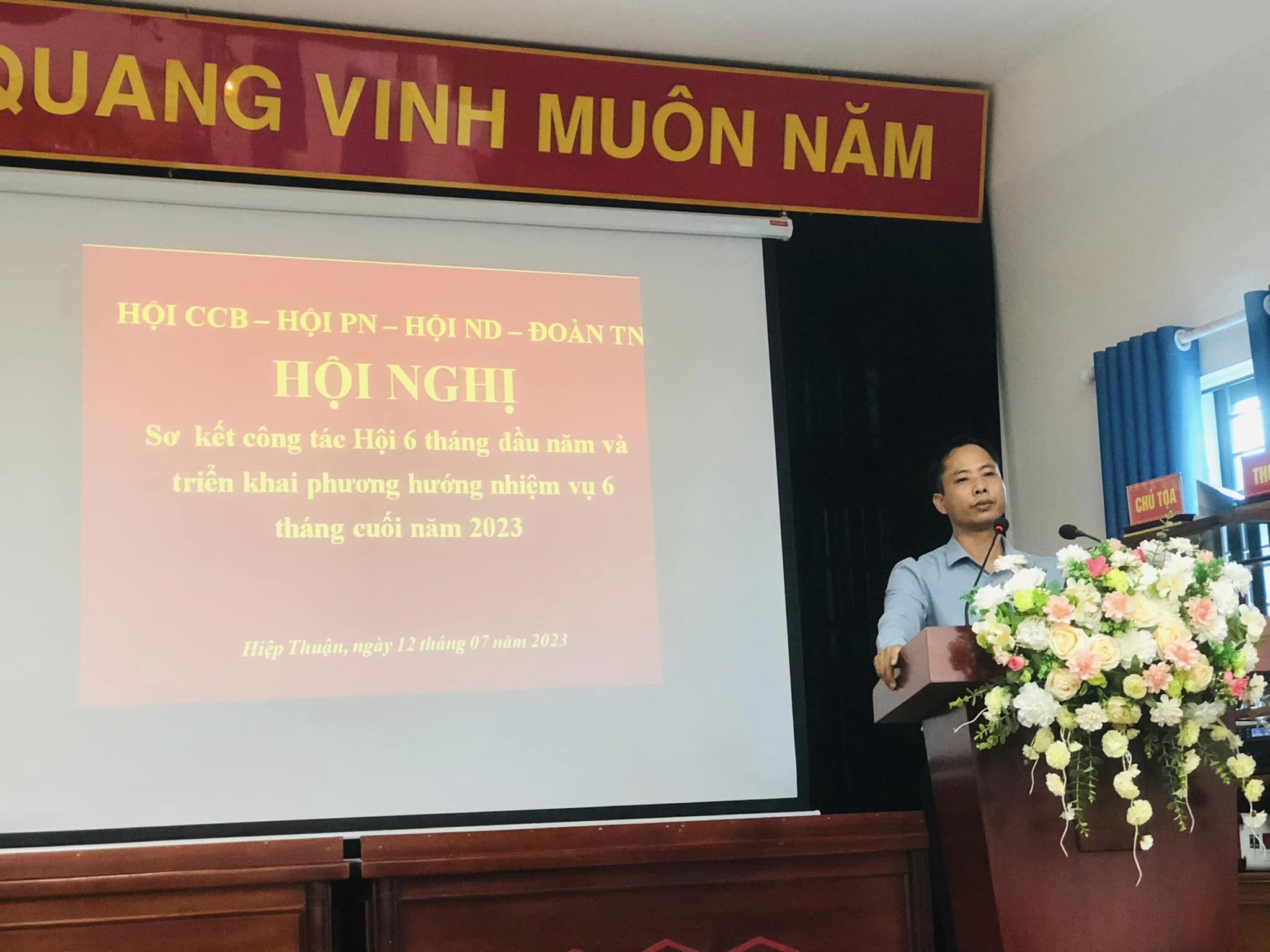 Hội Cựu chiến binh- Hội Liên Hiệp Phụ nữ - Hội Nông dân - Đoàn thanh niên xã tổ chức sơ kết 6 tháng đầu năm 2023